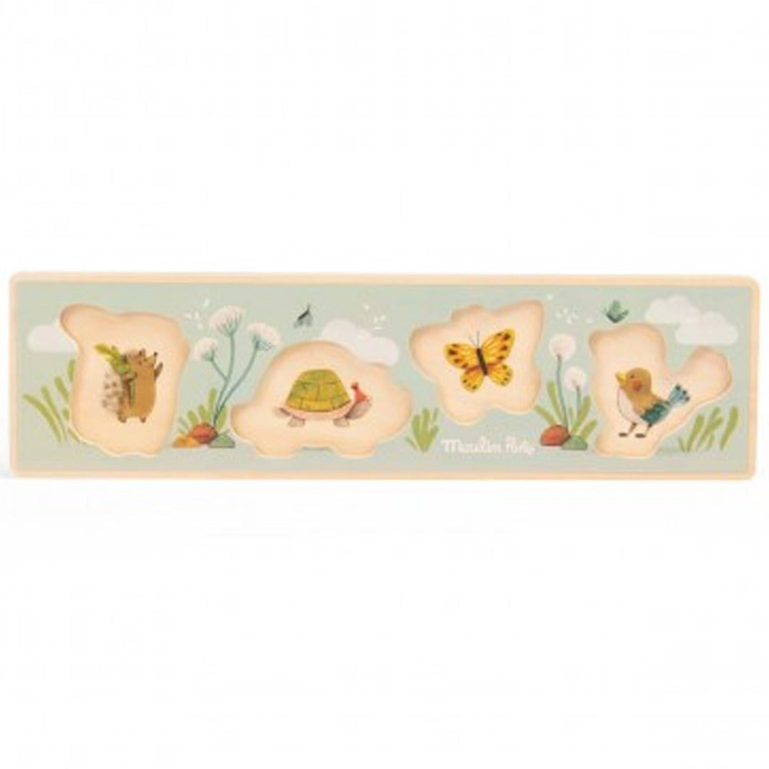 moulin roty knoppuzzel dieren trois petits lapins - 4st | 678117 | 2