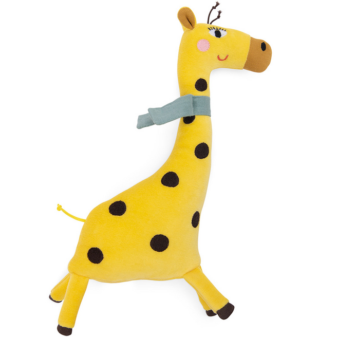 moulin roty knuffelgiraffe met rammelaar les toupitis - 30 cm | 679025 | 0