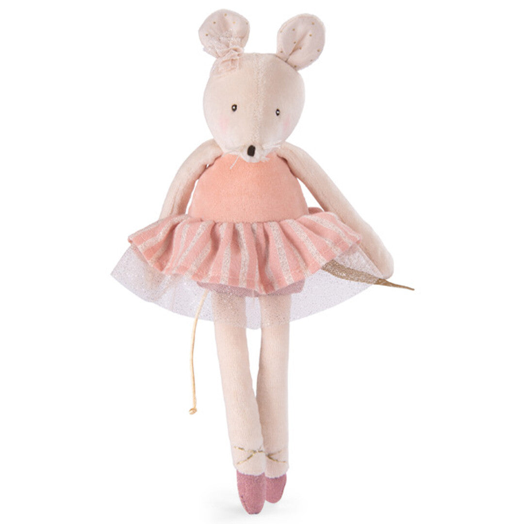 moulin roty knuffelmuis la petite école de danse - roze - 31 cm | 667028 | 0