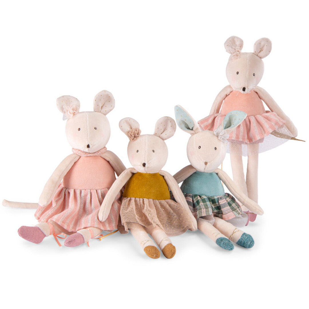 moulin roty knuffelmuis la petite école de danse - roze - 31 cm | 667028 | 5