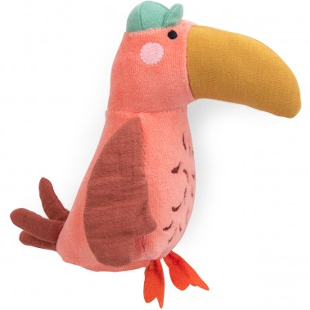 moulin roty knuffeltoekan met rammelaar les toupitis - 14 cm | 679024 | 0