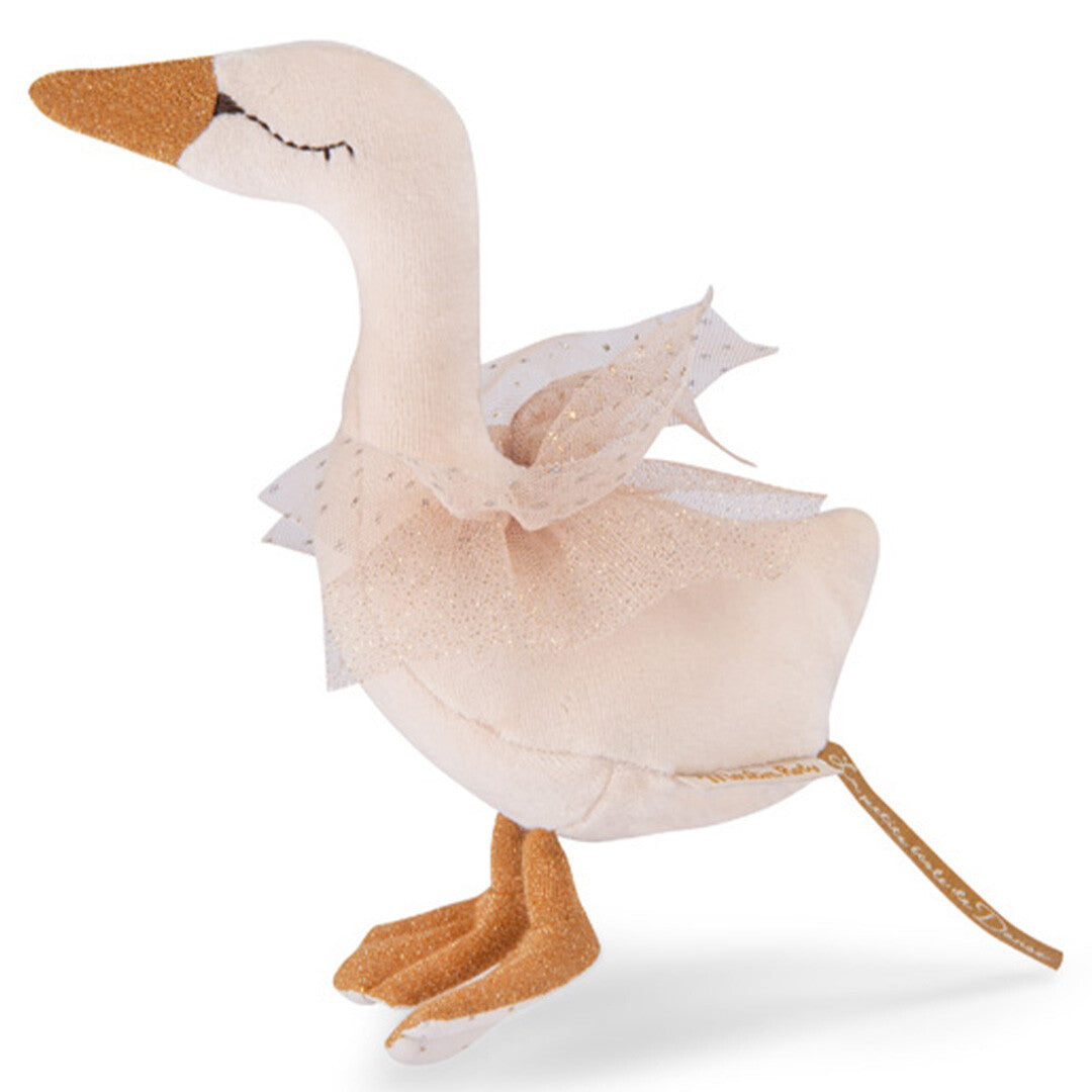 moulin roty knuffelzwaan rammelaar la petite école de danse - crème - 18 cm | 667035 | 0