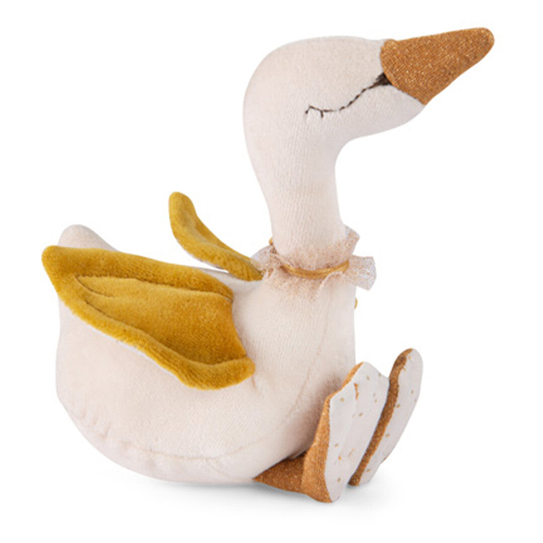moulin roty knuffelzwaan rammelaar la petite école de danse - goud - 18 cm | 667034 | 0