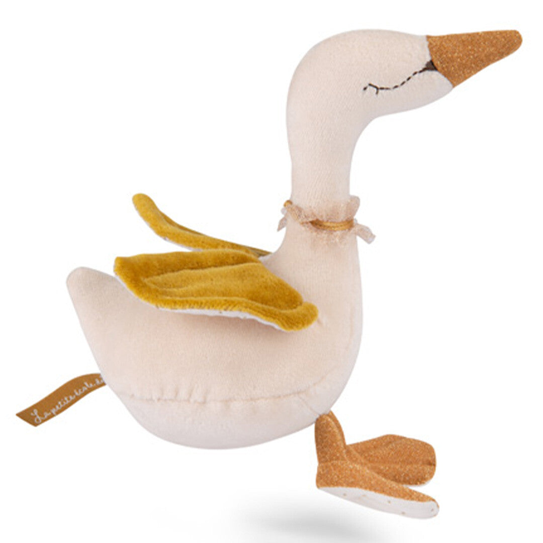 moulin roty knuffelzwaan rammelaar la petite école de danse - goud - 18 cm | 667034 | 2