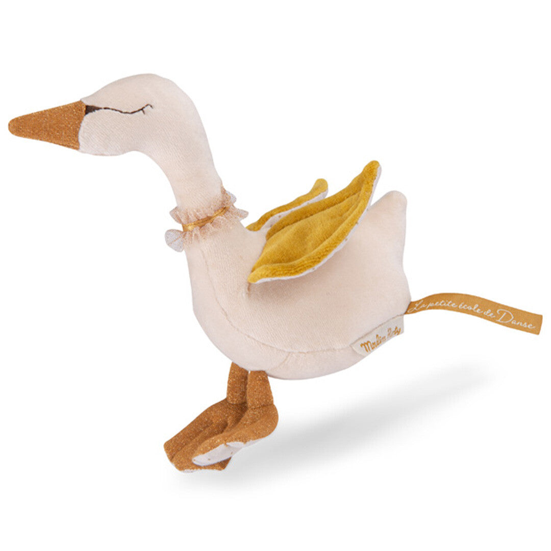 moulin roty knuffelzwaan rammelaar la petite école de danse - goud - 18 cm | 667034 | 3