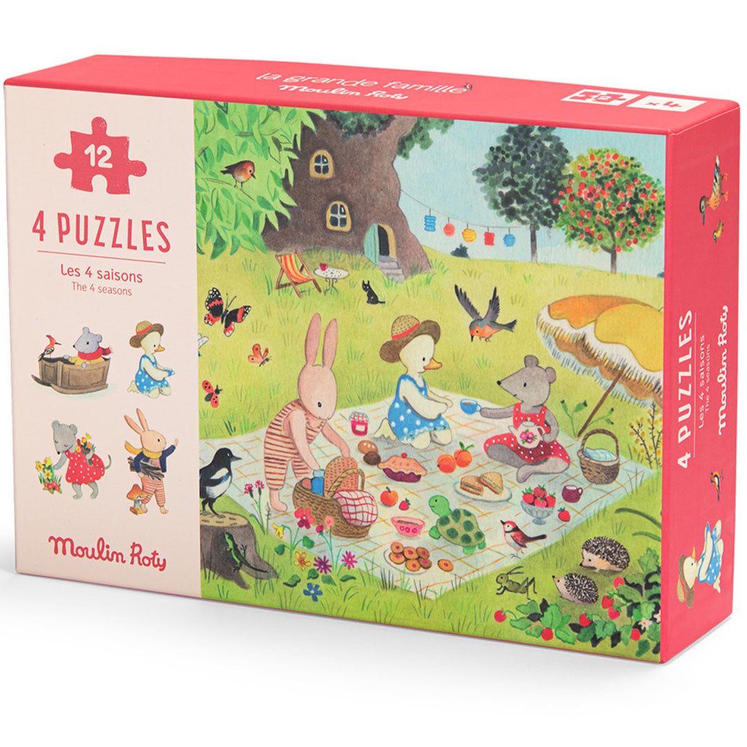 moulin roty puzzels seizoenen - la grande famille - 4x12st | 632440 | 0