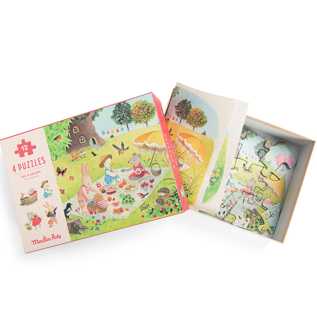moulin roty puzzels seizoenen - la grande famille - 4x12st | 632440 | 1
