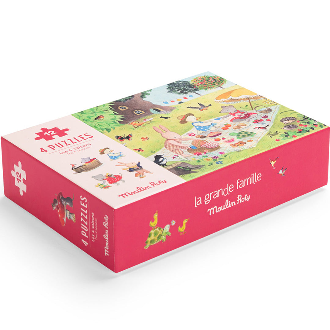 moulin roty puzzels seizoenen - la grande famille - 4x12st | 632440 | 2
