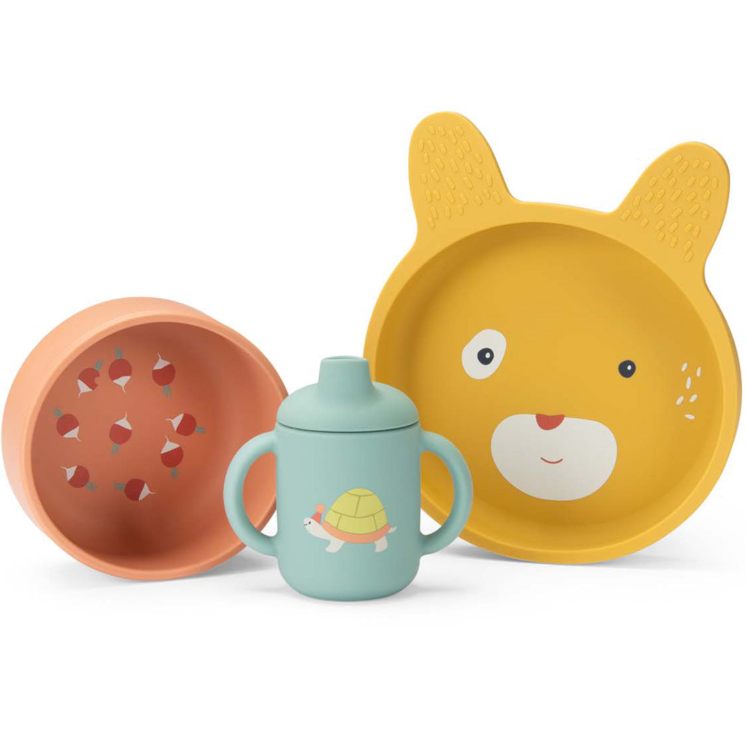 moulin roty siliconen serviesset trois petits lapins | 678231 | 0