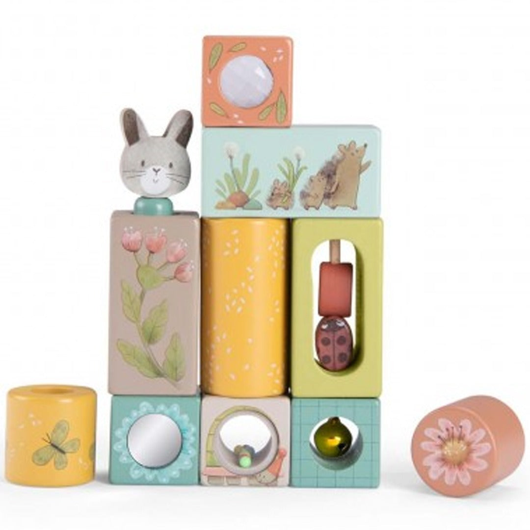 moulin roty stapelblokken trois petits lapins - 11st | 678115 | 1