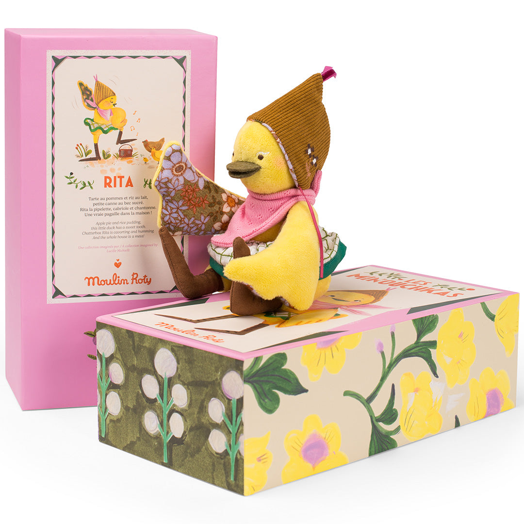 moulin roty knuffeleend les minouchkas - rita - 25,5 cm | 681030 | 1