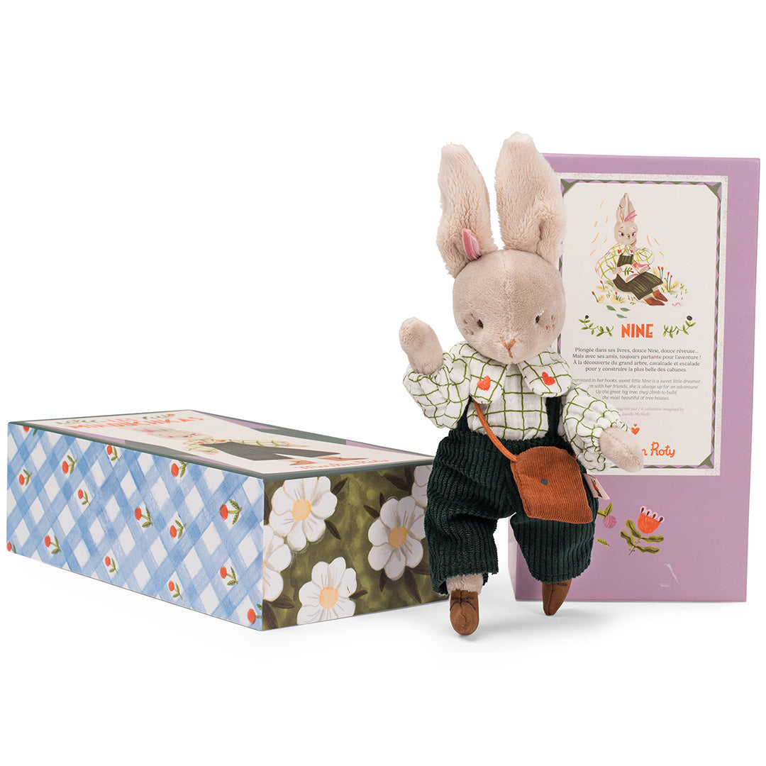 moulin roty knuffelkonijn les minouchkas - nine - 25,5 cm | 681027 | 1