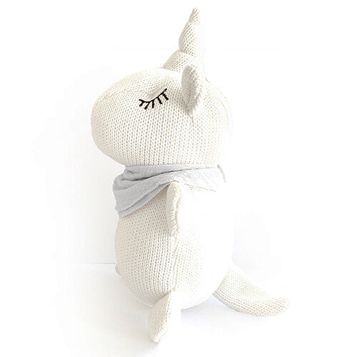 mrs ertha knuffeleenhoorn en rammelaar - pearl - 23 cm | 1015-PEARL | 1