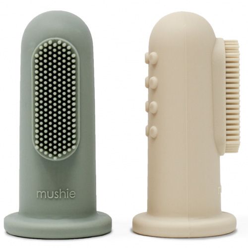 mushie babytandenborstels sand & blue - 2st | 70.013.04 | 0