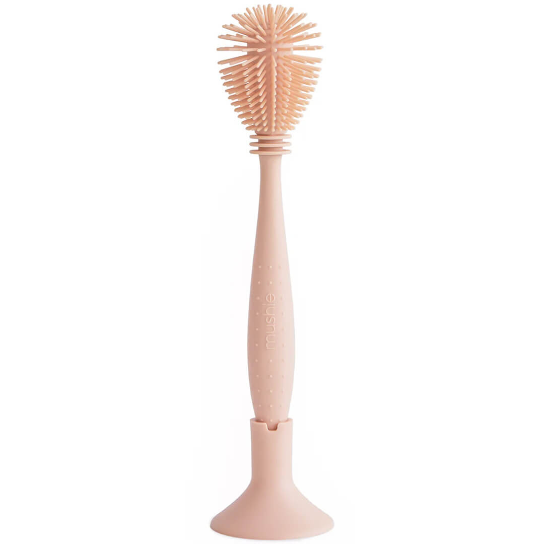 mushie siliconen dubbelzijdige flessenborstel - blush | 70.090.03 | 0