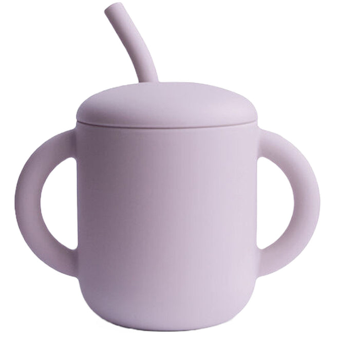 mushie siliconen kinderbeker met rietje - soft lilac  | 70.051.42 | 0