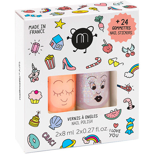 nailmatic kindernagellak op waterbasis - crac - 2st + nagelstickers | 202CRAC | 0