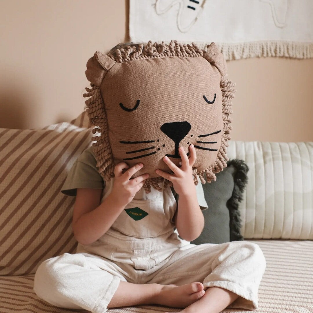 nobodinoz kussen lion face - sesame | 8435574932211 | 2