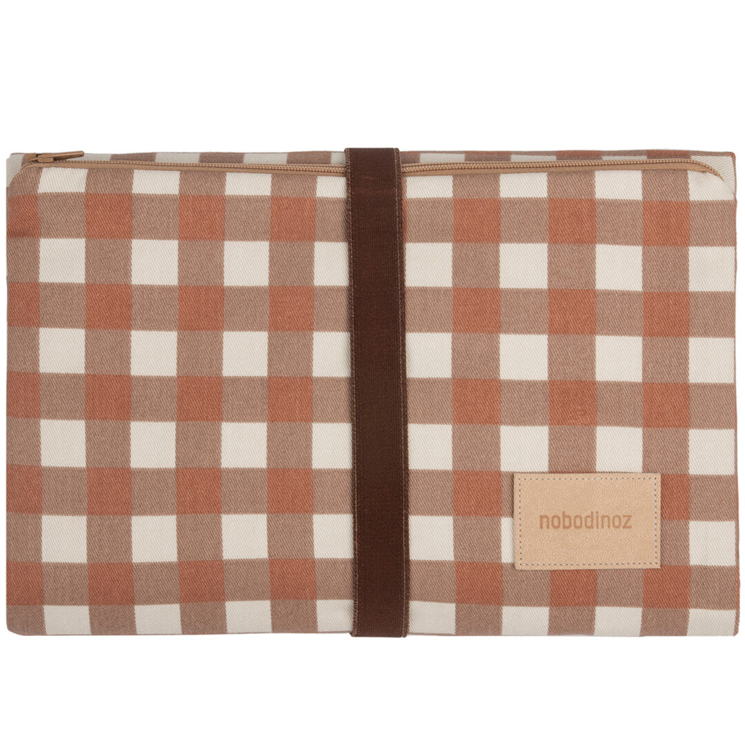 nobodinoz verschoonmat hyde park - terracotta checks | 8435574927200 | 0