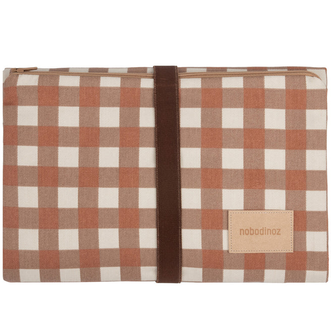 nobodinoz verschoonmat hyde park - terracotta checks | 8435574927200 | 0