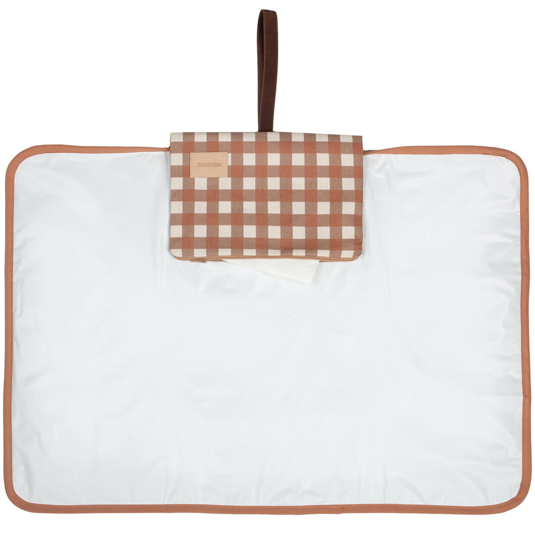 nobodinoz verschoonmat hyde park - terracotta checks | 8435574927200 | 1