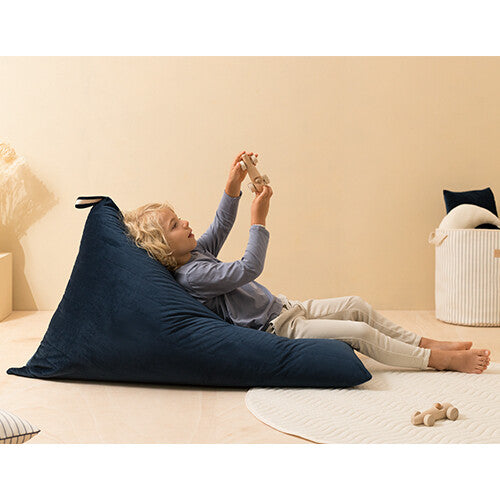 nobodinoz zitzak essaouira velvet - night blue 115 cm | 2000000112503 | 2