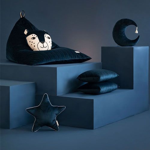 nobodinoz zitzak essaouira velvet - night blue 115 cm | 2000000112503 | 5