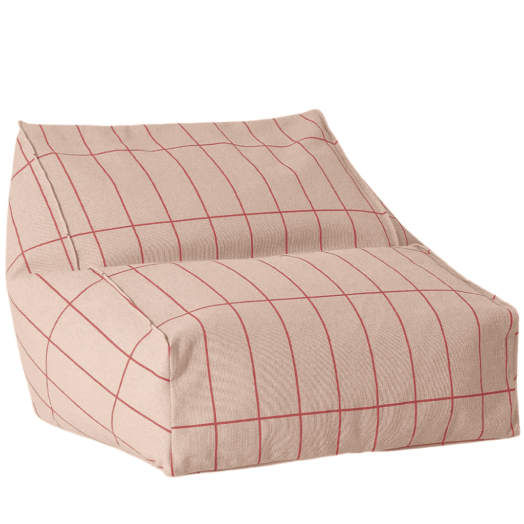 Nobodinoz zitzak vibes - pink red grid | ilovespeelgoed