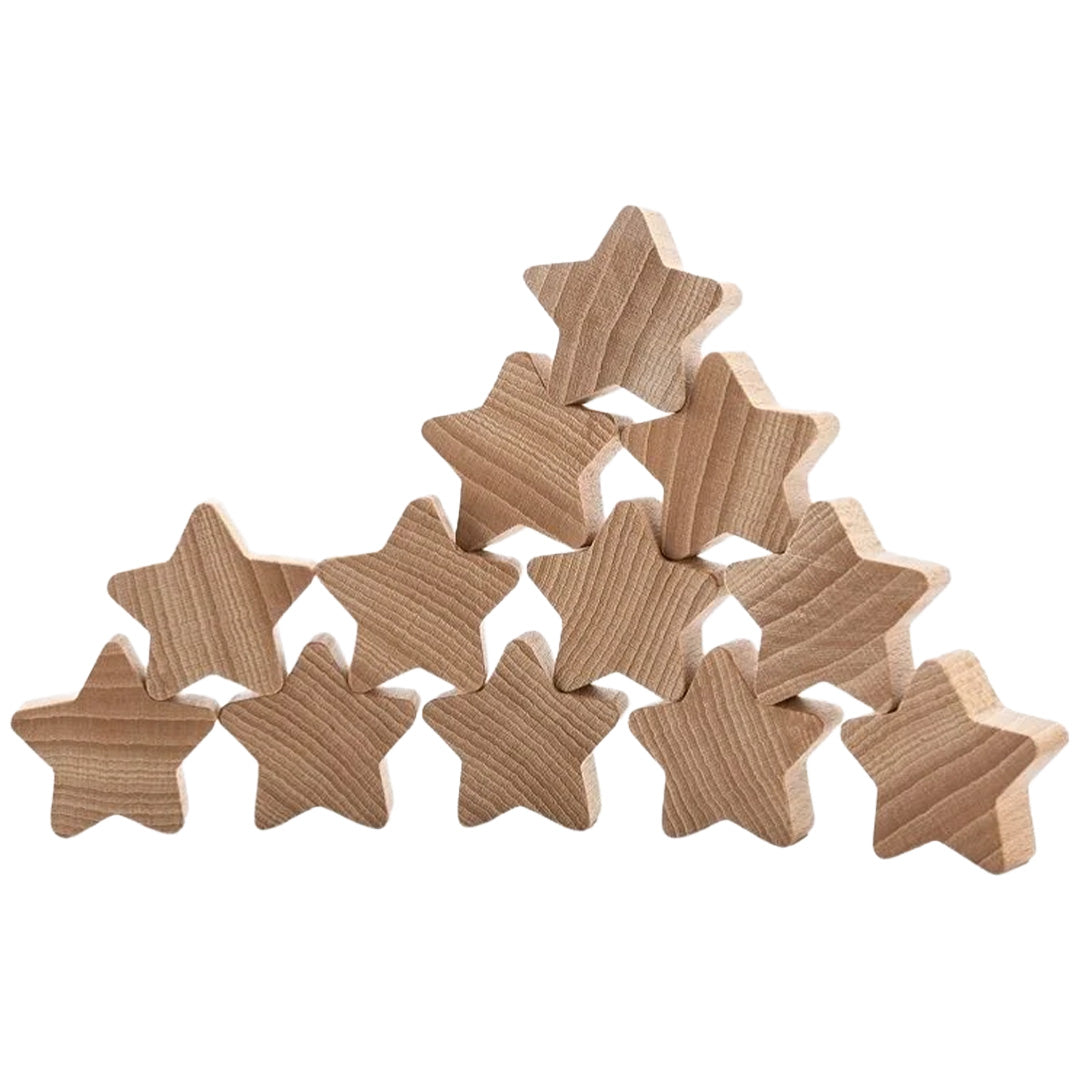 ocamora speelfiguren sterren - naturel - 12st | ES-1200