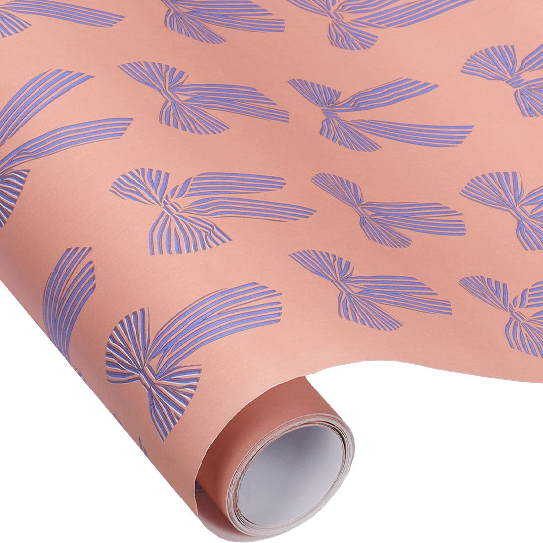 ole inpakpapier big bow - litchi - cornflower - 3 m 3