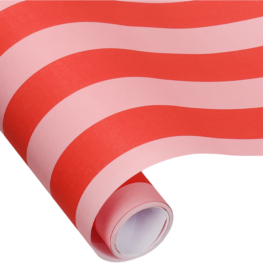 ole inpakpapier stripes - poppy red - litchi - 3 m 3