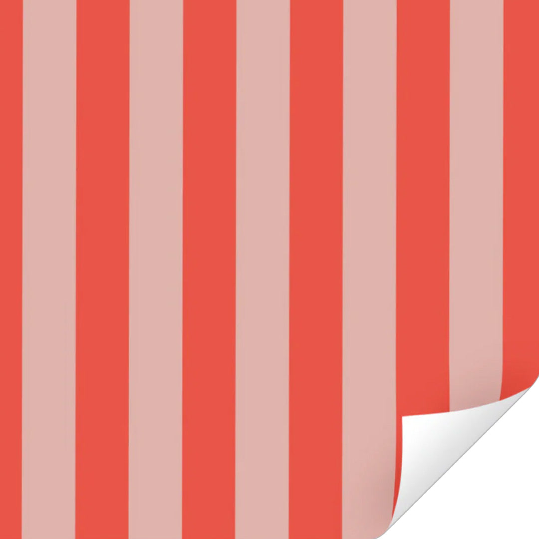 ole inpakpapier stripes - poppy red - litchi - 3 m 1