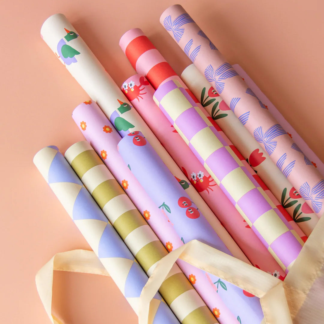 ole inpakpapier stripes - vanilla - seaweed - 3 m 2