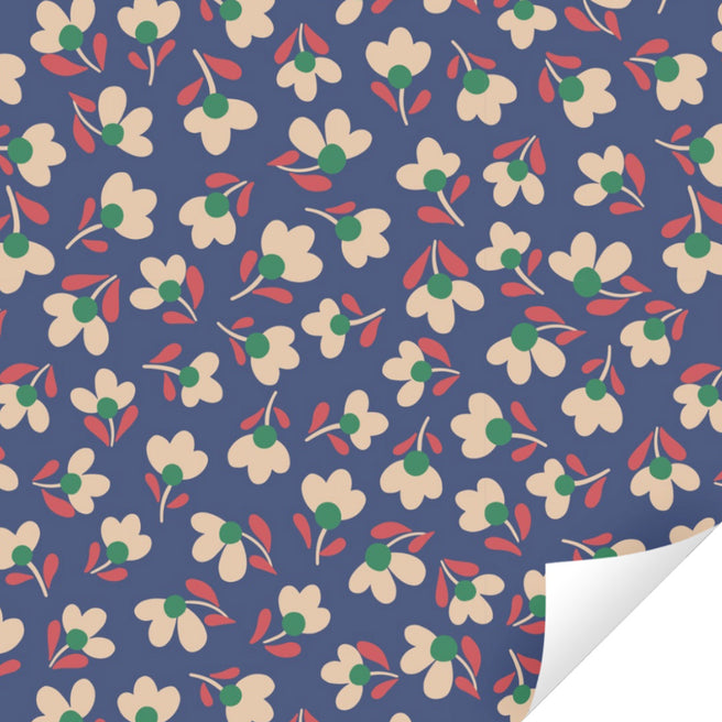 ole inpakpapier lily odette - flowers - dusky sky - 3 m | 10KA617C | 0