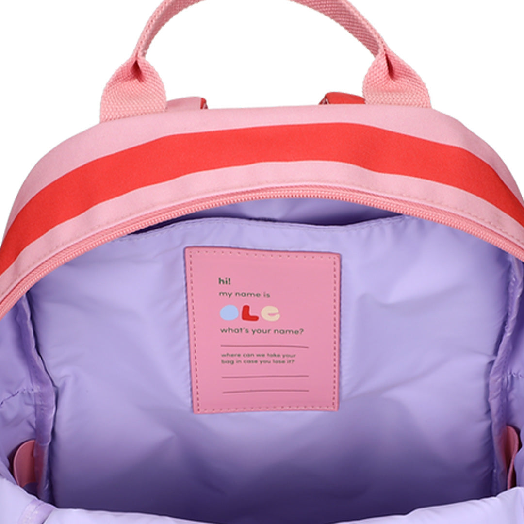 ole rugzak stripe - poppy red litchi - 35 cm | 1702066 | 3
