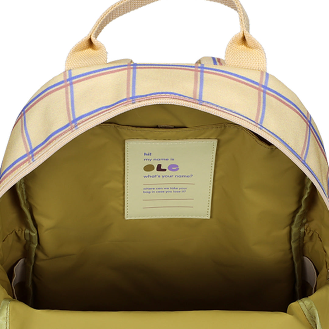 ole rugzak tartan - vanilla - 35 cm | 1702064 | 3