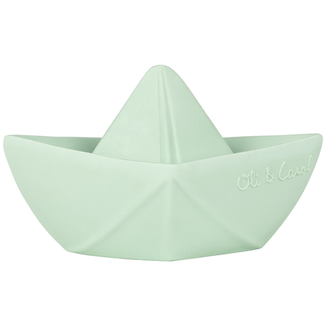 oli & carol bijt- & badspeelgoed origami bootje - mint | L-BOAT-UNIT-MINT | 0