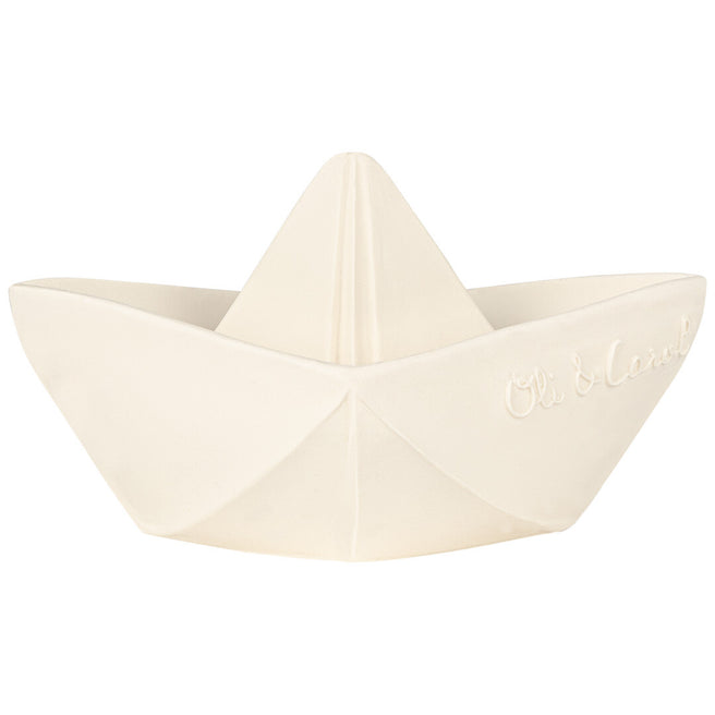 oli & carol bijt- & badspeelgoed origami bootje - wit | L-BOAT-UNIT-WHITE | 0
