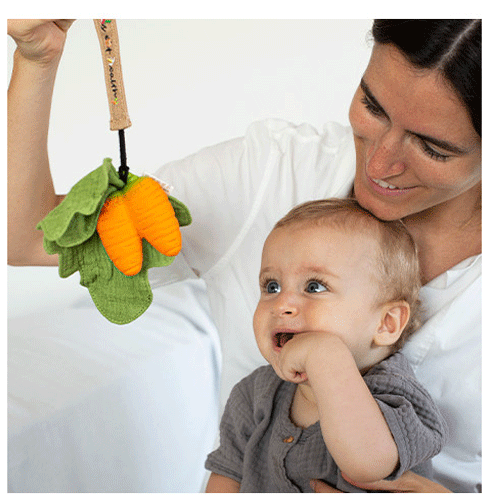 oli & carol knuffeldoek en bijtspeeltje wortel cathy | L-MINDOU-CARROT | 6