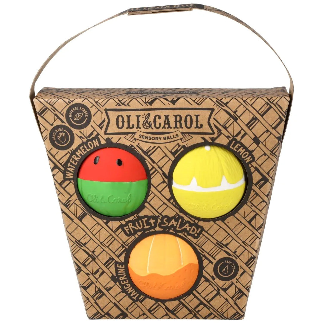 oli & carol sensorische speelballen fruitsalade - 3st | L-BABY-BALL-FRUITS | 4