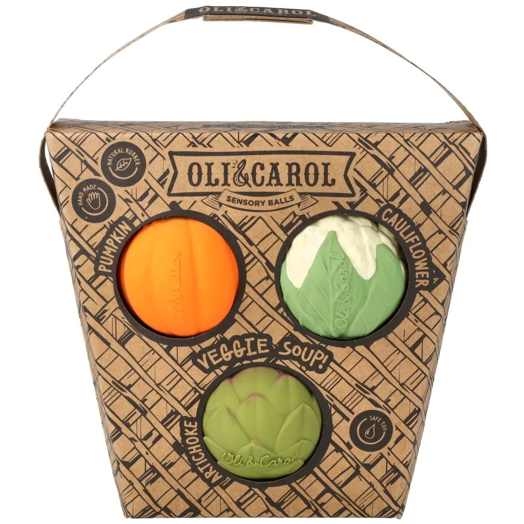 oli & carol sensorische speelballen groenten - 3st | L-BABY-BALL-VEGGIES | 4