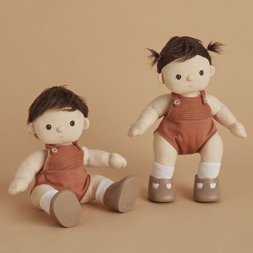 olli ella lappenpop dinkum doll - peanut - 35 cm   | OEKTOY-DKD-PE-O | 6