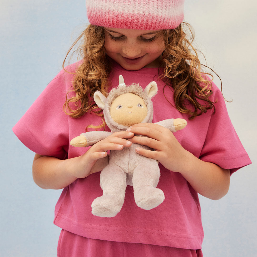 olli ella lappenpop dinky dinkum doll - uma unicorn - 22 cm | OETDDA-DIN-UM-O | 2