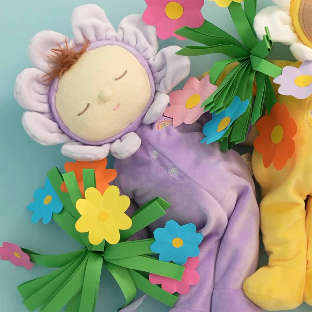 olli ella lappenpop dozy dinkum doll - pickle - lavender - 32 cm | OETDOZ-DOZ-LA-O | 2