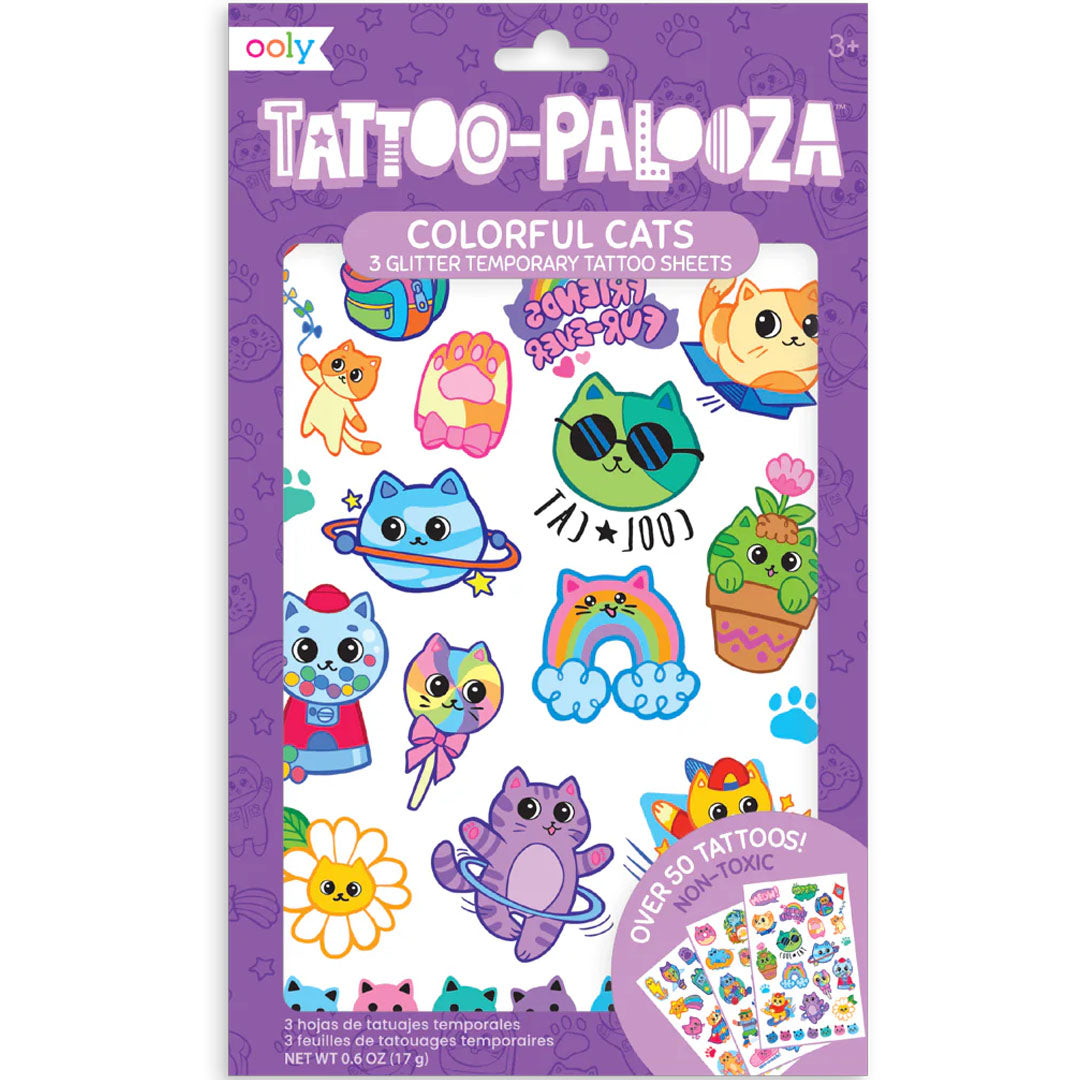 ooly kindertattoos colorful cats  | 02.176-014 | 0