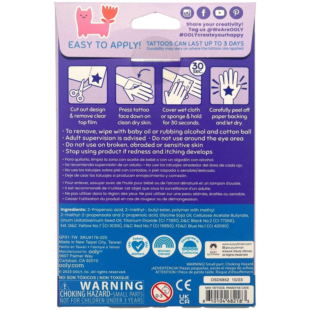 ooly kindertattoos pawsitive cats | 02.176-025 | 3
