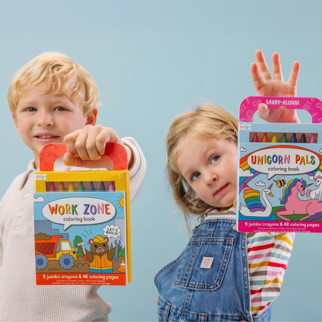 ooly kleurboek met waskrijtjes workzone - 9st | 02.138-027 | 1