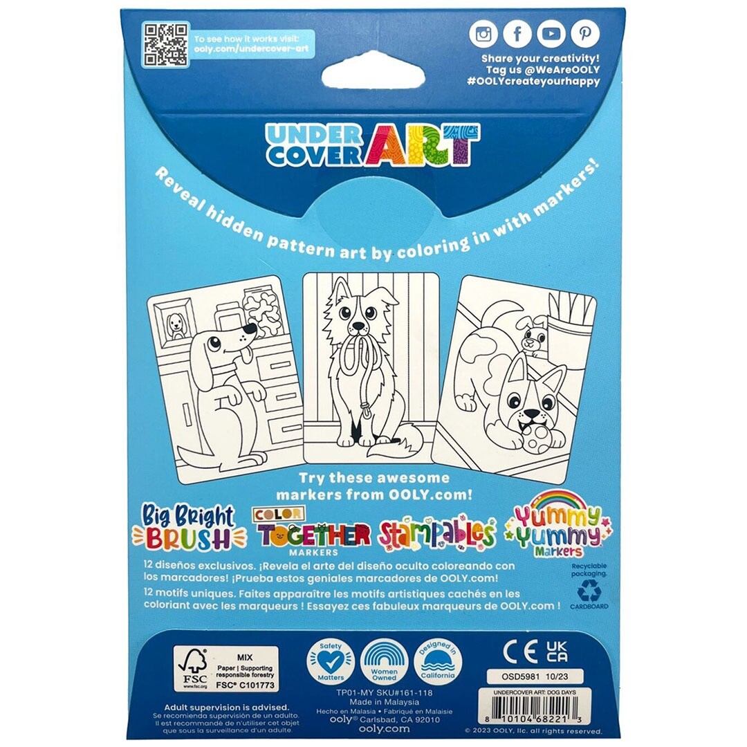 ooly kleurplaten undercover art dog days - 12st | 02.161-118 | 3