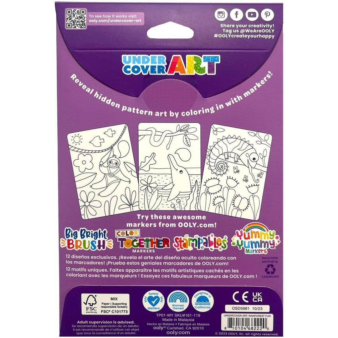 ooly kleurplaten undercover art rainforest fun - 12st | 02.161-119 | 3