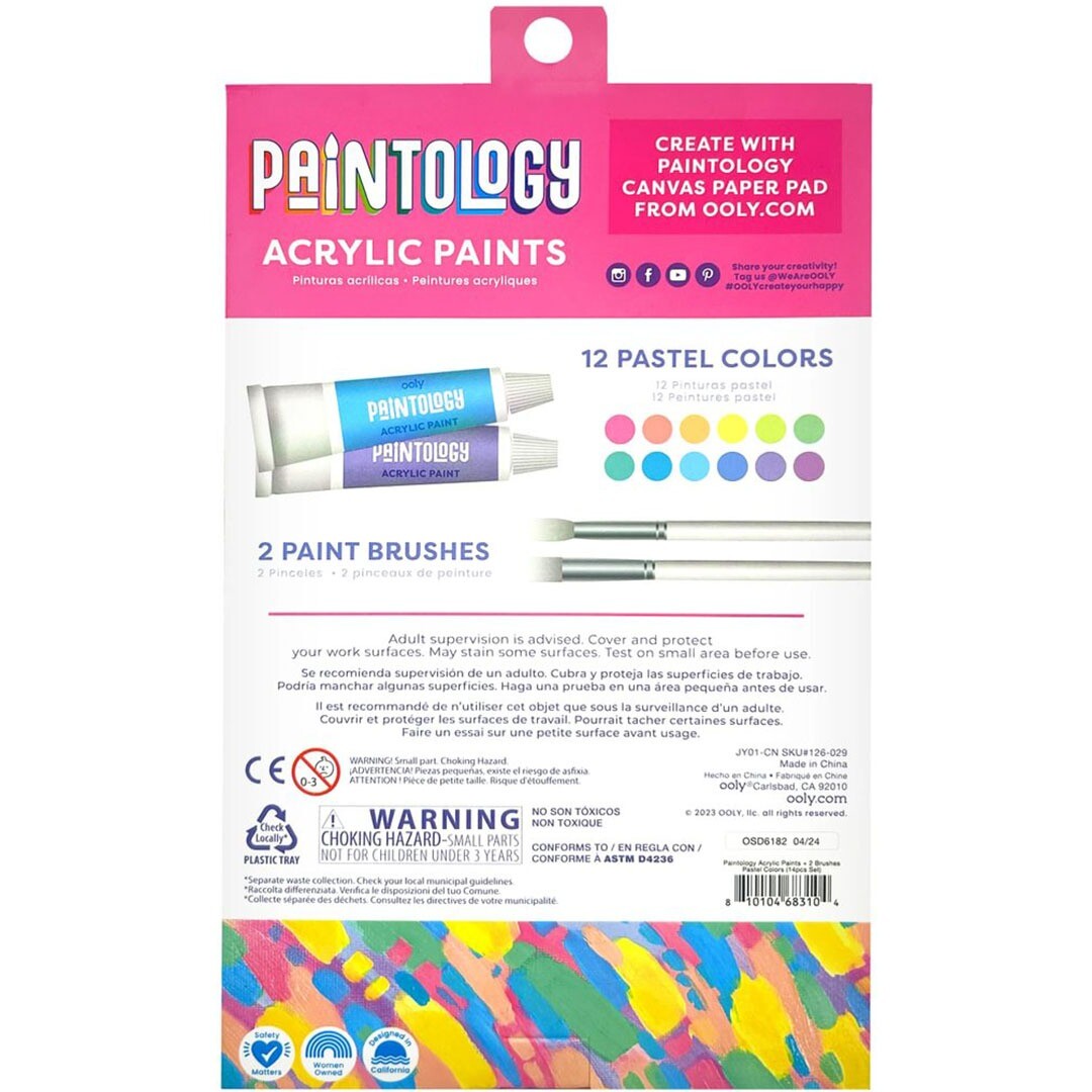 ooly paintology acrylverf - pastel colors - 12st | 02.126-029 | 3